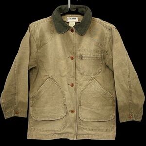 Vintage LL Bean Canvas Field Chore Jacket, Barn Jacket small size made in usa
